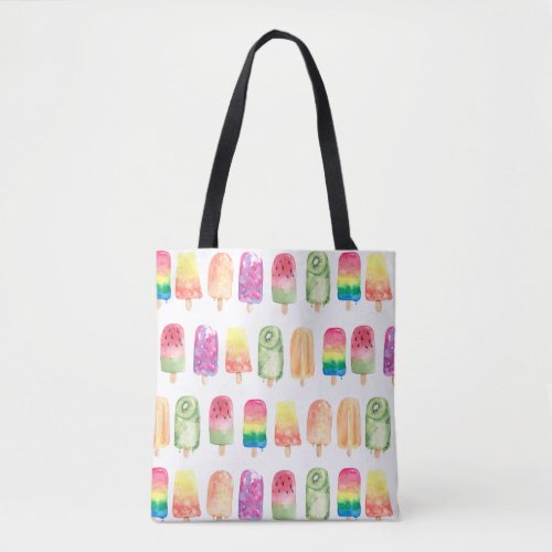 Watercolor Popsicles Tote Bag