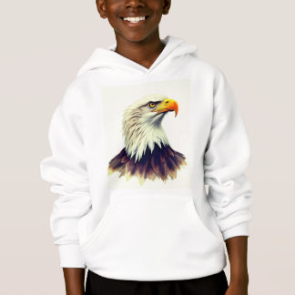 Watercolor portrait Bald Eagle Hoodie