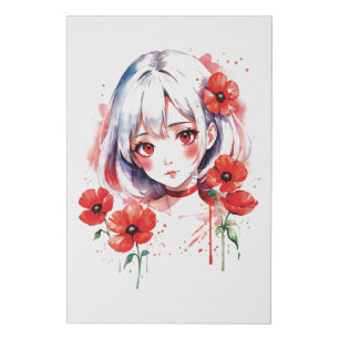 Watercolor Portrait  Faux Canvas Print