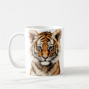 Watercolor Portrait of a Little Tiger Coffee Mug
