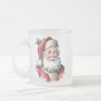 Watercolor portrait of Santa Claus Frosted Glass Coffee Mug