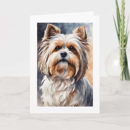 Watercolor Portrait Pose Sweet Shih Tzu Blank Card