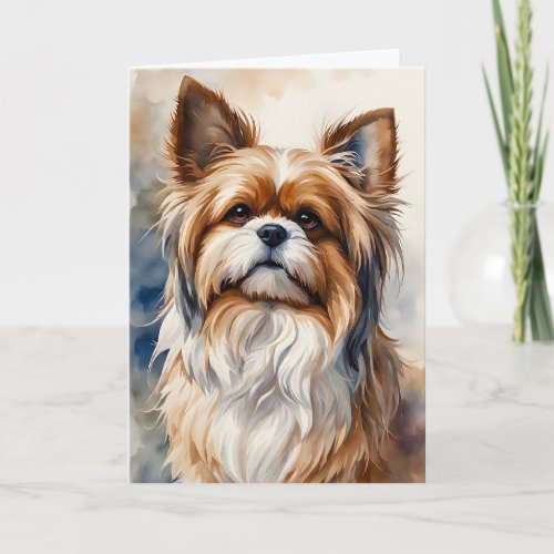 Watercolor Portrait Pose Sweet Shih Tzu Blank Card