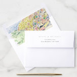 Watercolor Positano Italy Return Address Envelope<br><div class="desc">Modern and painterly wedding envelopes featuring chic return address text on the front and back paired with a beautiful watercolor painting of Positano beach on the Amalfi Coast of Italy as the envelope liner. Full matching wedding and stationery suite available.</div>