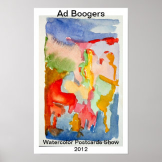 watercolor Postcards Show Poster