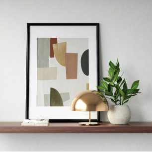 Watercolor poster Abstract Geometrical modern art