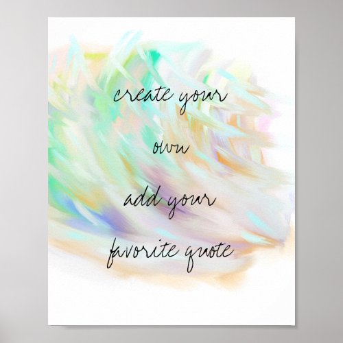 watercolor poster create your own quote wall art