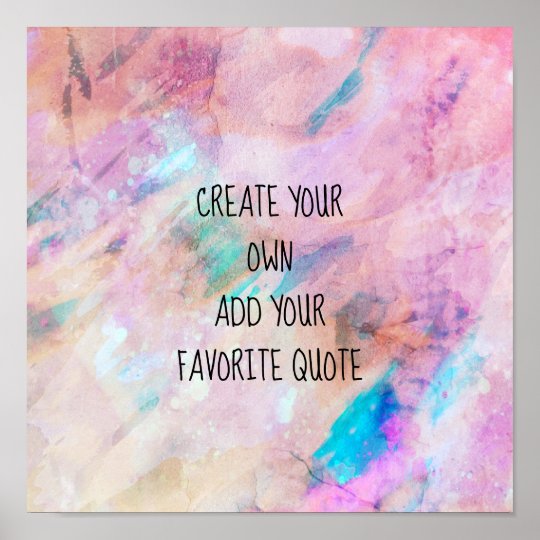 watercolor poster create your own quote wall art