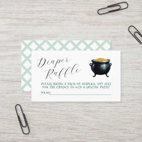 watercolor pot of gold diaper raffle card