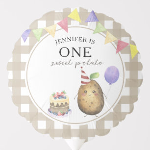 Watercolor Potato 1st birthday Balloon