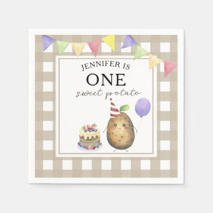 Watercolor Potato 1st birthday Napkins