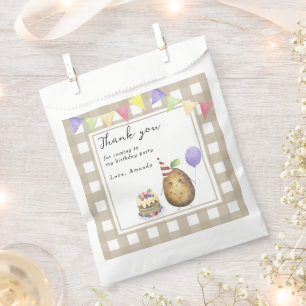 Watercolor Potato 1st birthday thank you Favor Bag