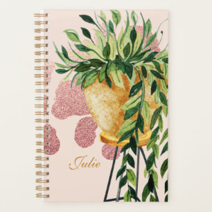 Watercolor Pothos Plant Script Name Planner
