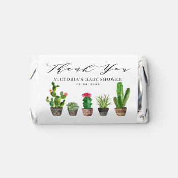 Watercolor Potted Cactus Baby Shower Thank You Hershey's Miniatures by misstallulah at Zazzle