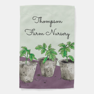 Watercolor Potted Greenery Nursery Garden Flag