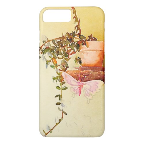 Watercolor Potted Plant and Butterfly iPhone 8 Plus7 Plus Case