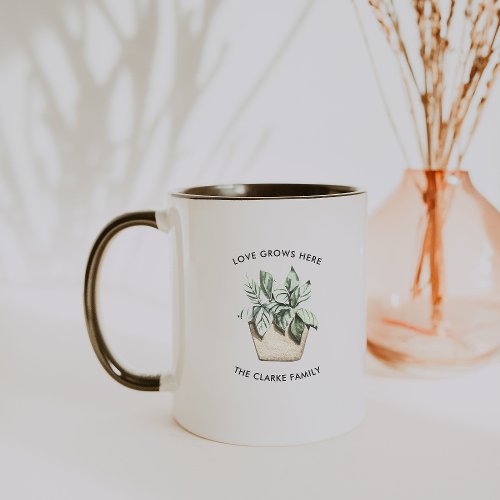 Watercolor Potted Plant Personalized Coffee Mug