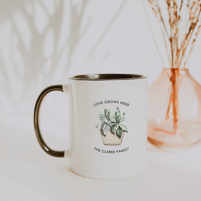 Watercolor Potted Plant Personalized Coffee Mug (Creator Uploaded)