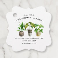 Watercolor Potted Plants | Business Hang Tag
