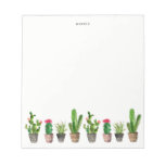 Watercolor Potted Succulents And Cactus Custom Notepad at Zazzle