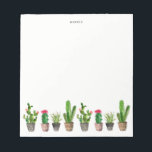 Watercolor Potted Succulents and Cactus Custom Notepad<br><div class="desc">A colorful and whimsical notepad featuring watercolor potted succulents and cactus. This will be a perfect feminine accent for your office.</div>