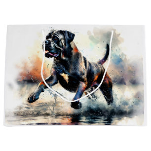 Watercolor powerful Cane Corso dog Large Gift Bag
