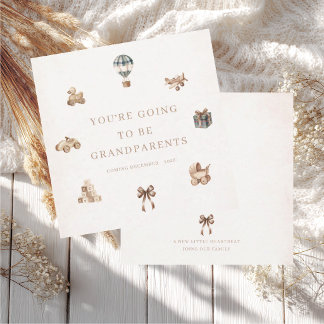 Watercolor pregnancy announcement card grandparent