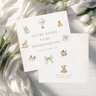 Watercolor pregnancy announcement card grandparent