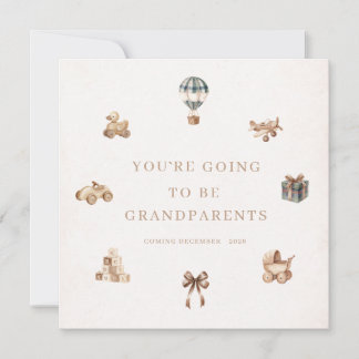 Watercolor pregnancy announcement card grandparent