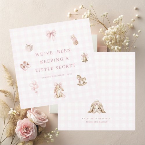 Watercolor pregnancy announcement card whimsical c