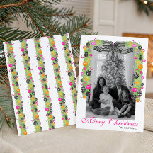 Watercolor Preppy Bright Christmas Garland Photo