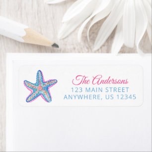 Watercolor Preppy Coastal Merry & Bright Label