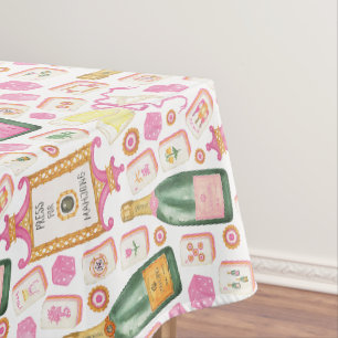 Watercolor Press for Mahjong Champagne Party Tablecloth