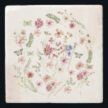 Watercolor pressed & dried Wildflowers Floral Stone Coaster<br><div class="desc">Watercolor pressed & dried Wildflowers Floral Stone Coaster</div>