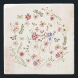 Watercolor pressed & dried Wildflowers Floral Stone Coaster<br><div class="desc">Watercolor pressed & dried Wildflowers Floral Stone Coaster</div>