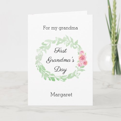 Watercolor Pretty 1st Grandmas Day Card