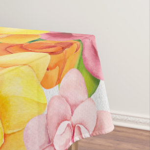 Watercolor Pretty Bright Florals Tablecloth