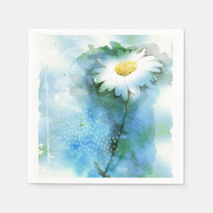 Watercolor Pretty Daisy - All Options Paper Napkins