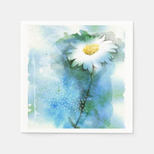 Watercolor Pretty Daisy _ All Options Paper Napkins