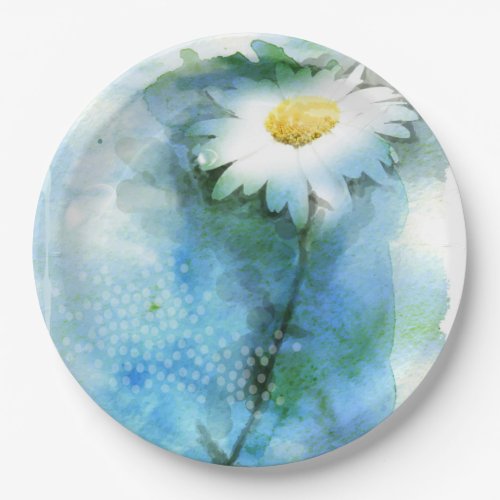 Watercolor Pretty Daisy _ All Options Paper Plates