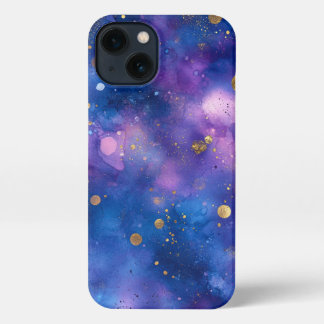 Watercolor pretty elegant blue iPhone 13 case