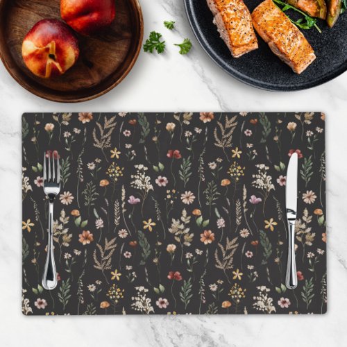 Watercolor Pretty Floral Wild flowers Pattern Placemat
