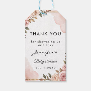 Watercolor Pretty Garden Flowers Baby Shower Gift Gift Tags