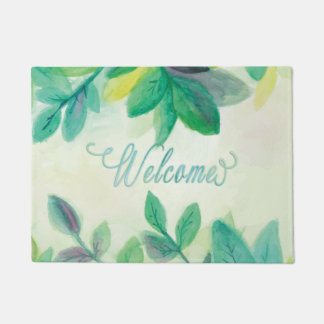 Watercolor Pretty Leaves Doormat