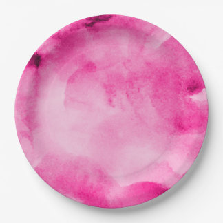 Watercolor Pretty Pinks3 - All Options Paper Plates