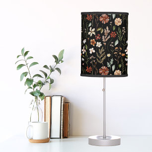 Watercolor Pretty Wildflower Floral Botanical Table Lamp