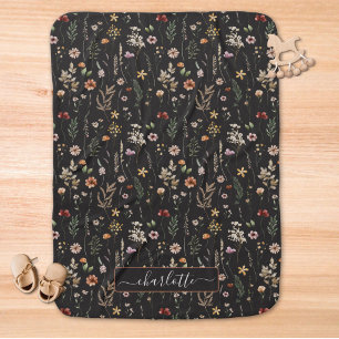 Watercolor Pretty Wildflower Floral Pattern  Baby Blanket