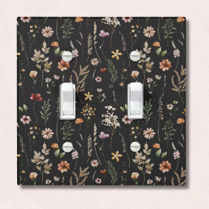 Watercolor Pretty Wildflowers Floral Pattern Light Switch Cover