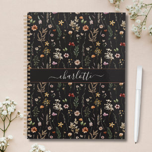 Watercolor Pretty Wildflowers Floral Pattern Planner