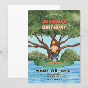 Watercolor prince invitation